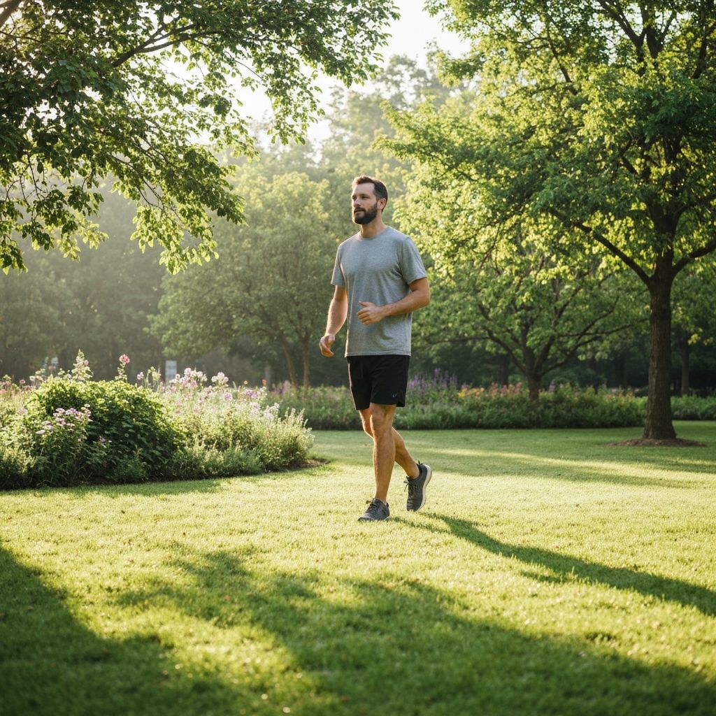 Man exercising outdoors
